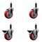 Service Caster 4'' Red Poly Wheel Swivel 1'' Expanding Stem Caster Set 2 Brakes, 4PK SCC-EX20S414-PPUB-RED-2-PLB-2-1 - alternate 1